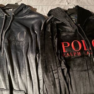 2 Polo Ralph Lauren Velour Hoodies large - Brand New w/ Tags